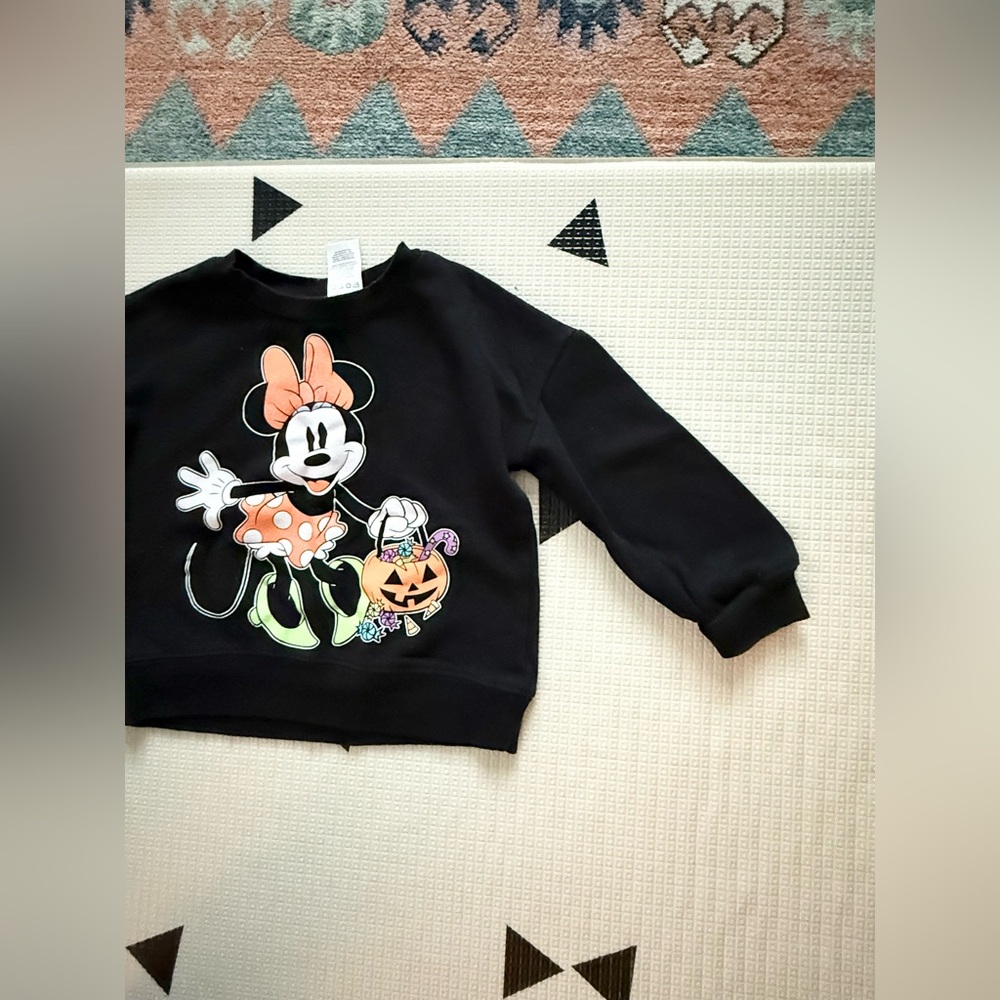 Disney|Baby girl Minnie Mouse Black Halloween Sweatshirt•••orange polka dot,3T - Picture 3 of 9